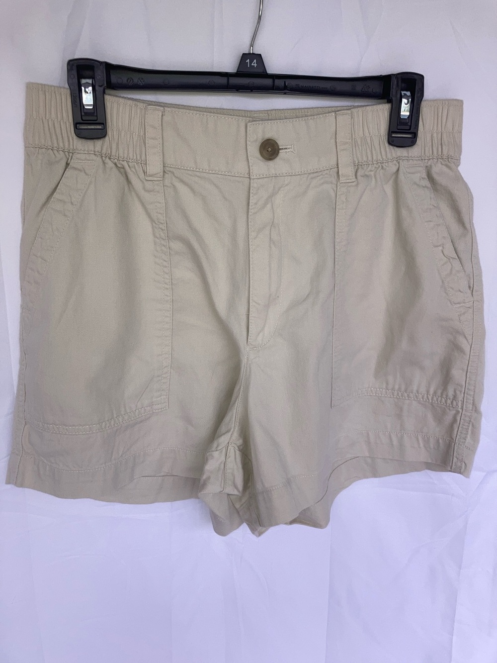 GAP Light Khaki Elastic High Waist Shorts Size Medium